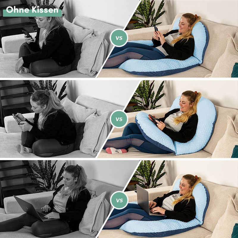 Lese- und Komfortkissen Soft Plus Blau